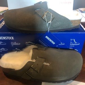 Birkenstock Boston fur forest  narrow new